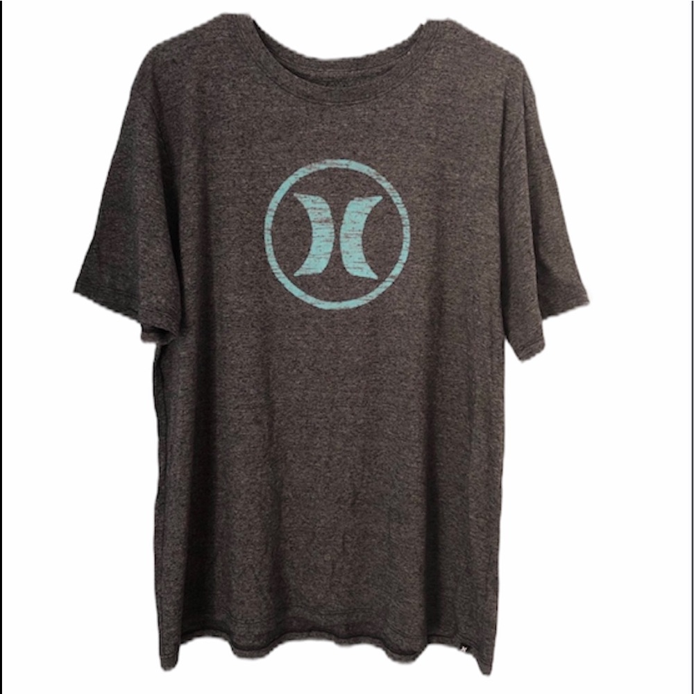 Hurley Crackle Logo Gray T-Shirt Men’s XL Short Sleeve Graphic Tee EUC
